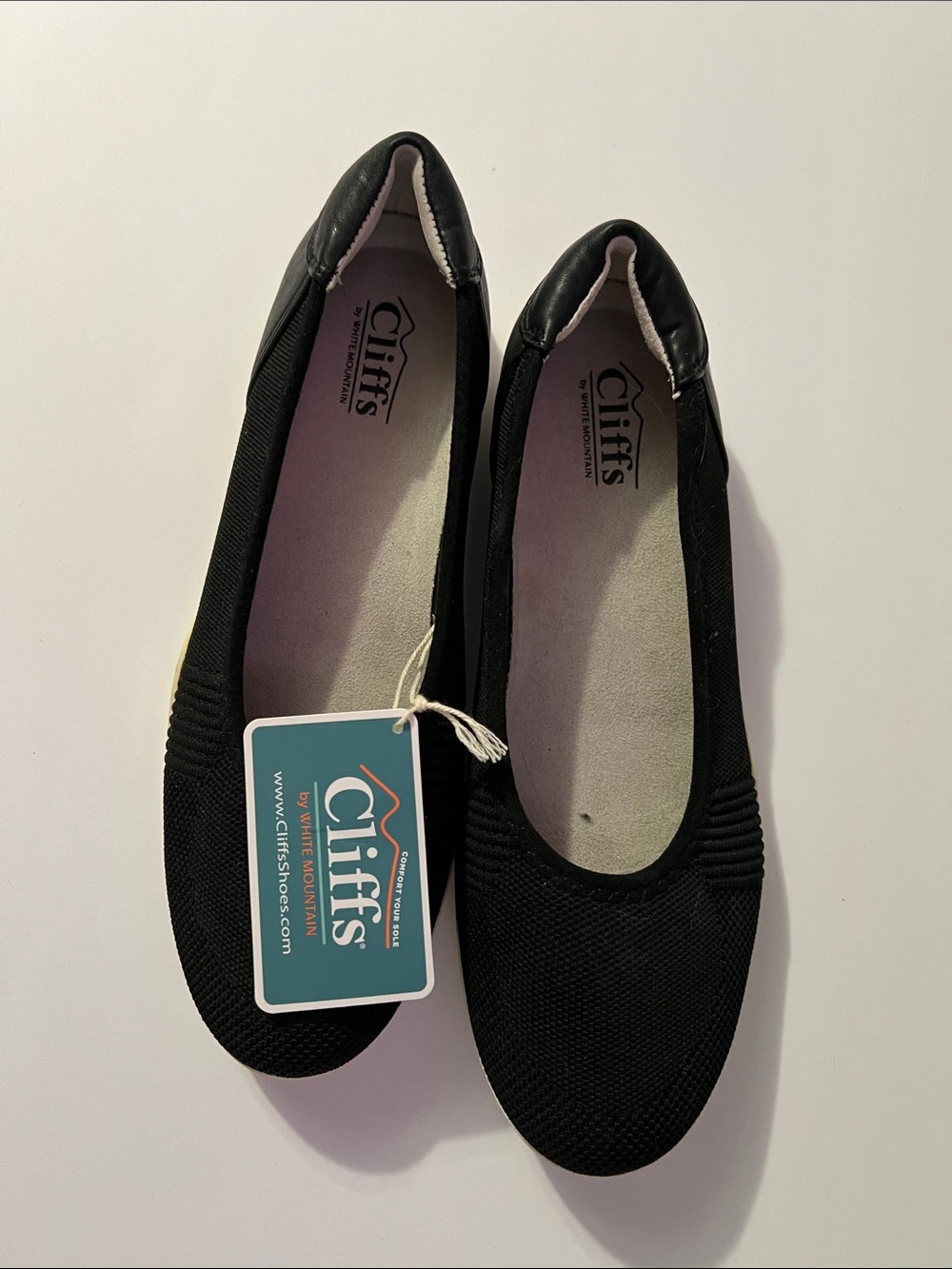 Cliffs by WHITE MOUNTAIN Black Knit Slip-On Flats